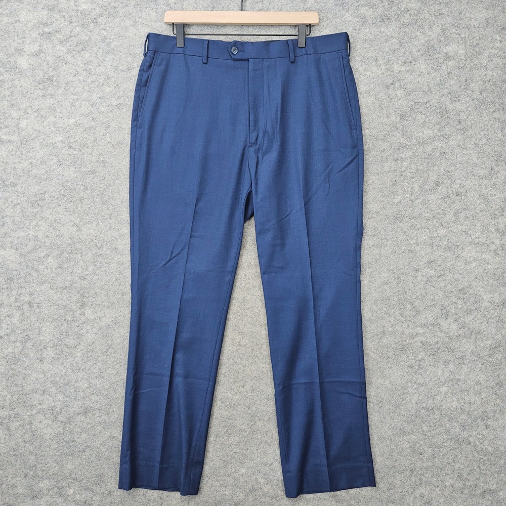 Roundtree & Yorke Dress Pants Men's Blue 36x31 TravelSmart Stretch Trousers